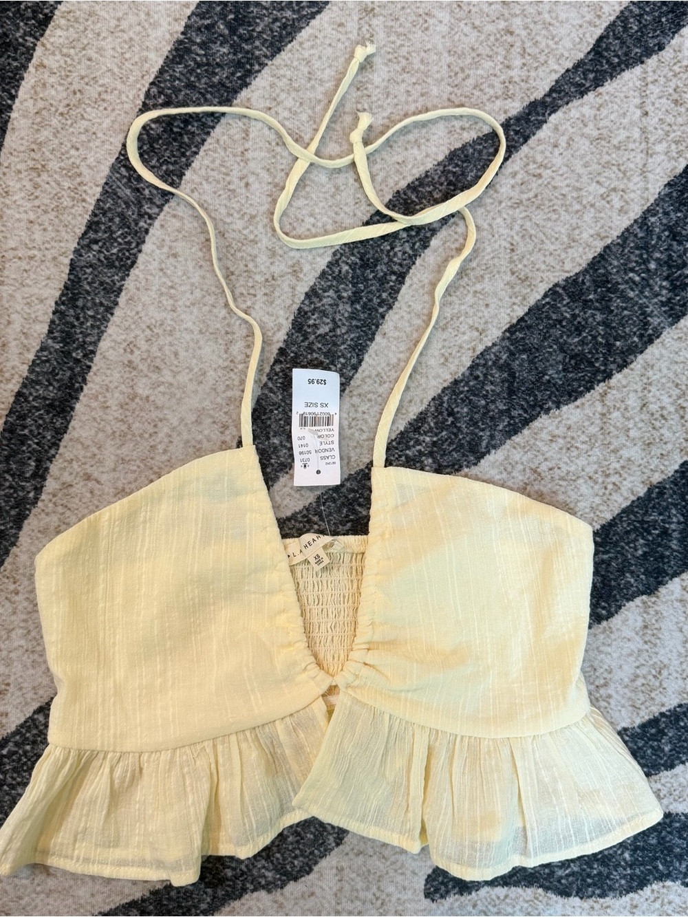 LA Hearts by PacSun halter crop top yellow linen XS